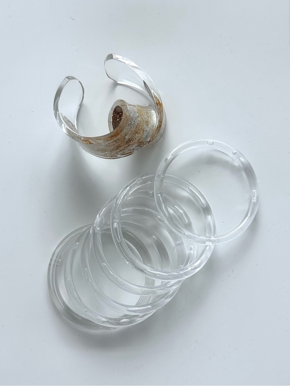 Lucite Bangles and Cuff Set